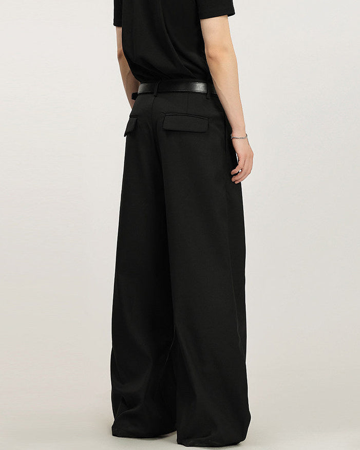 Men's Wide-Leg Pleated Trousers