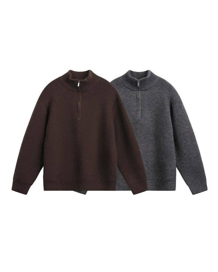Men's Vintage Loop-Knit Half-Zip Sweater