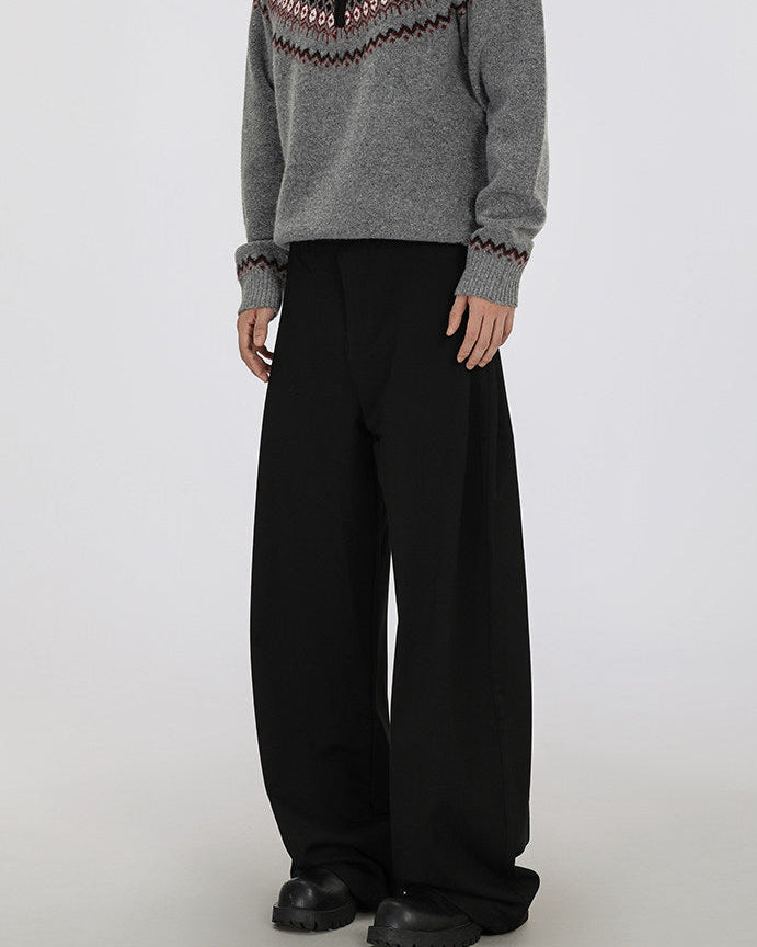 Men's Wide-Leg Stretch Trousers