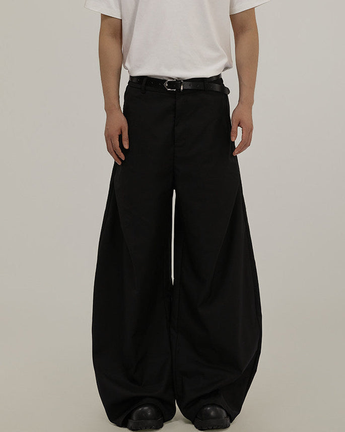 Men's Wide-Leg Draped Tailored Trousers