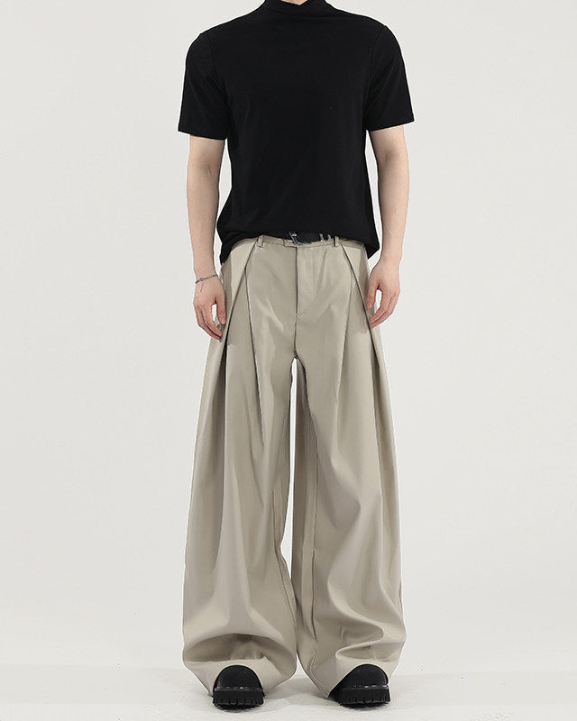 Men's Wide-Leg Pleated Trousers