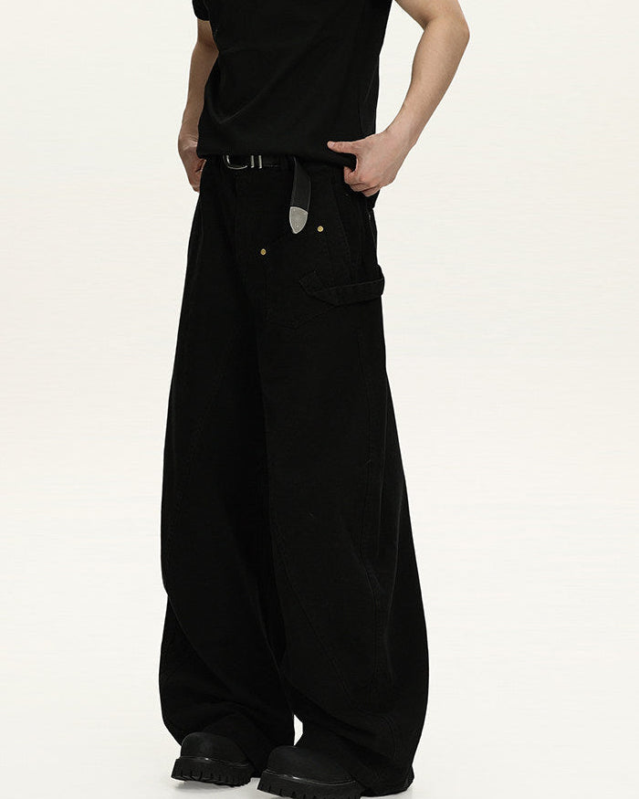Wide-Leg Utility Pants