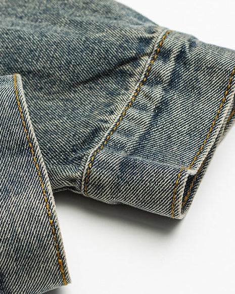 Men's Whitewashed Heritage Denim Cargo Jacket