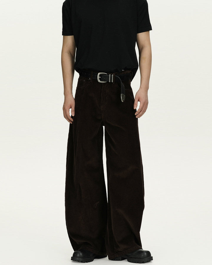 Men's Wide-Leg Cotton Corduroy Trousers
