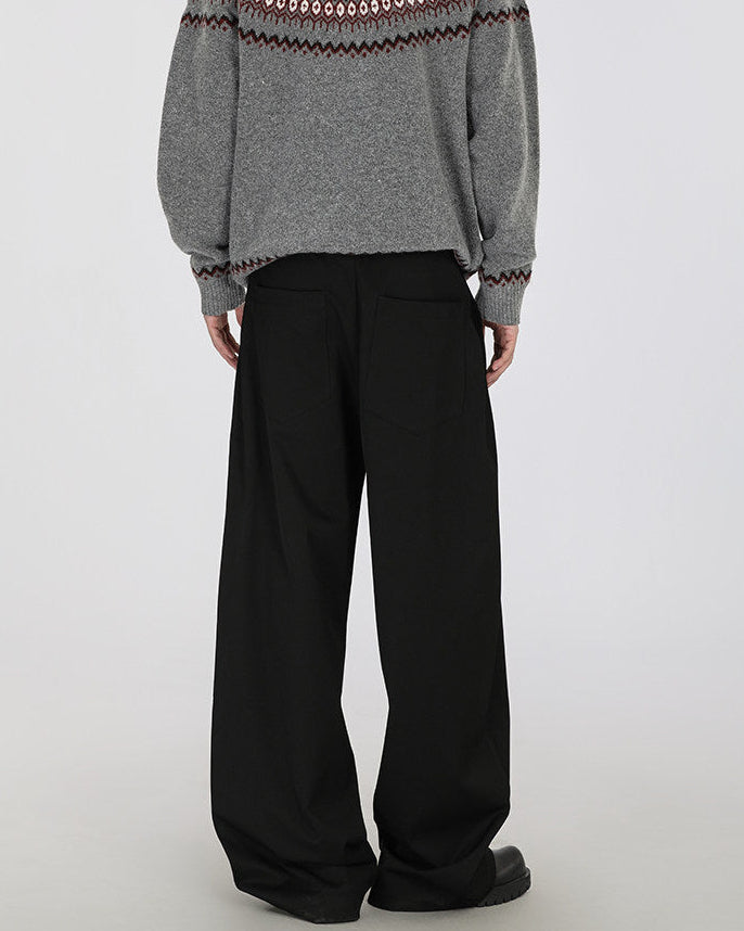 Men's Wide-Leg Stretch Trousers