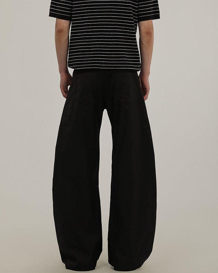 Men's Wide-Leg Wool Blend Tailored Trousers