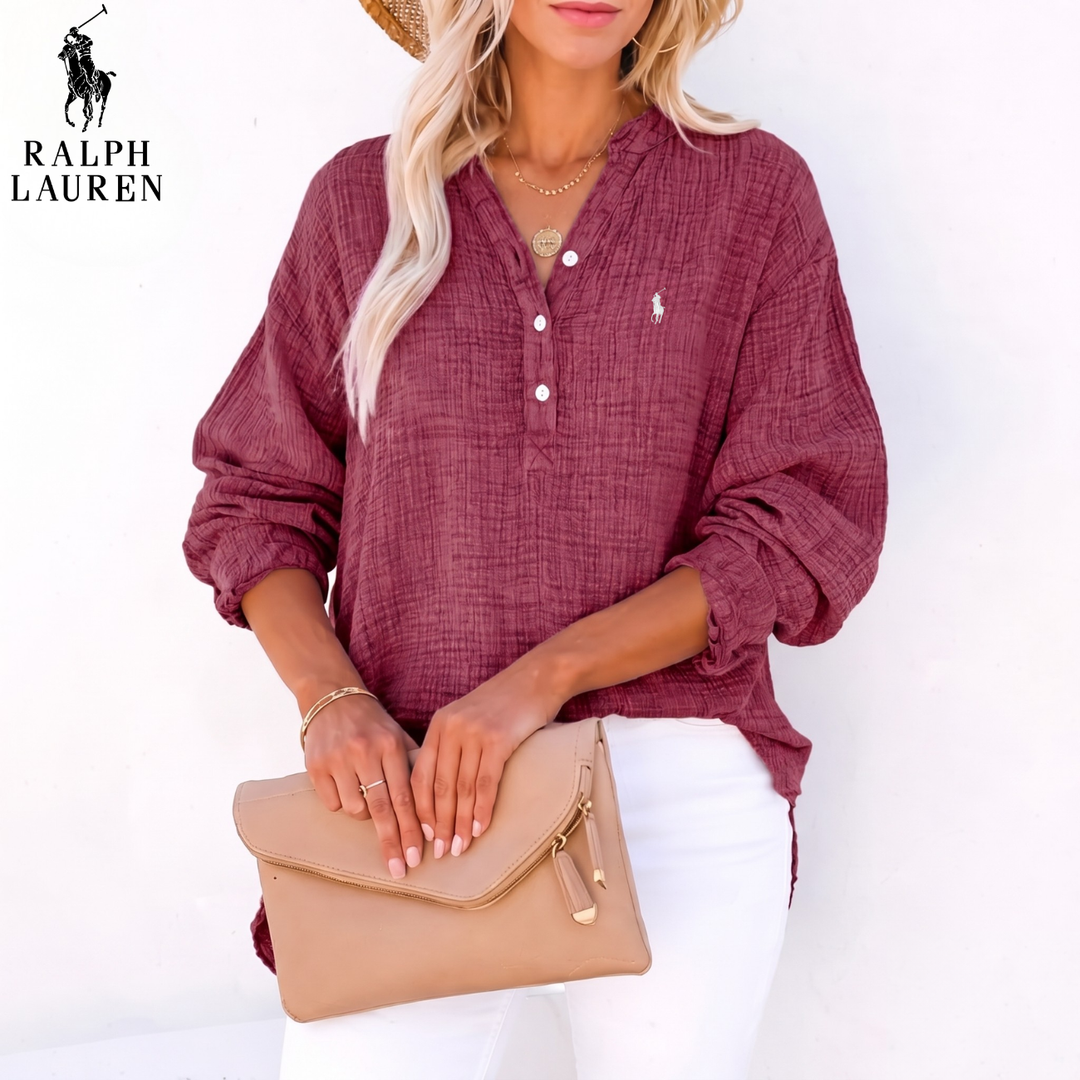 2026 Henley en Lin Froissé Léger || Soldes