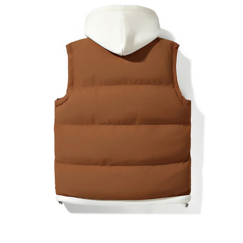 Gilet matelassé à capuche en soft shell