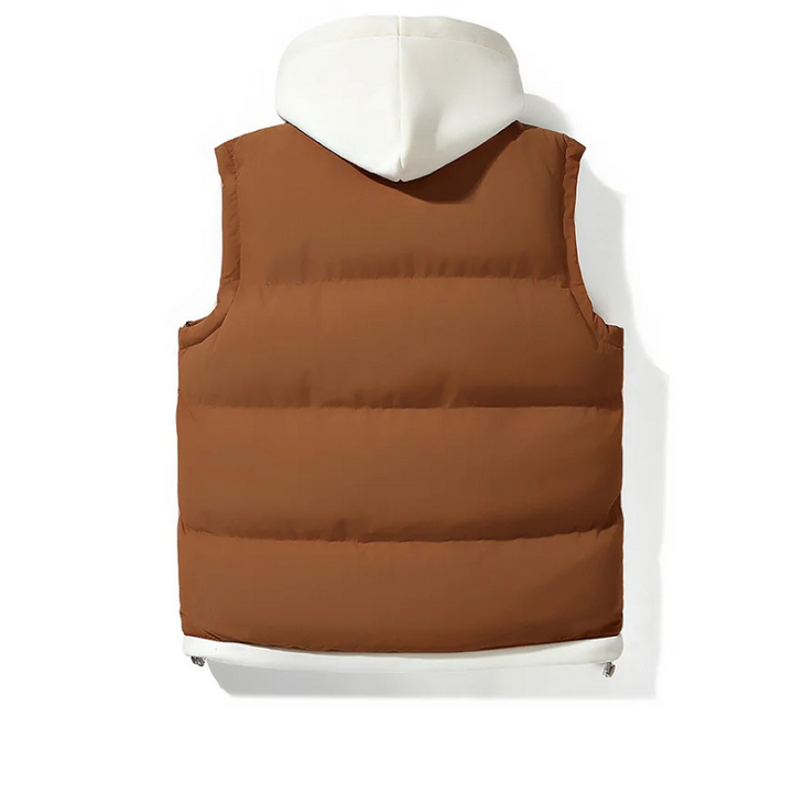 Gilet matelassé à capuche en soft shell