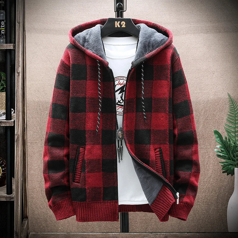 Felpa con cappuccio con zip in flanella Heritage