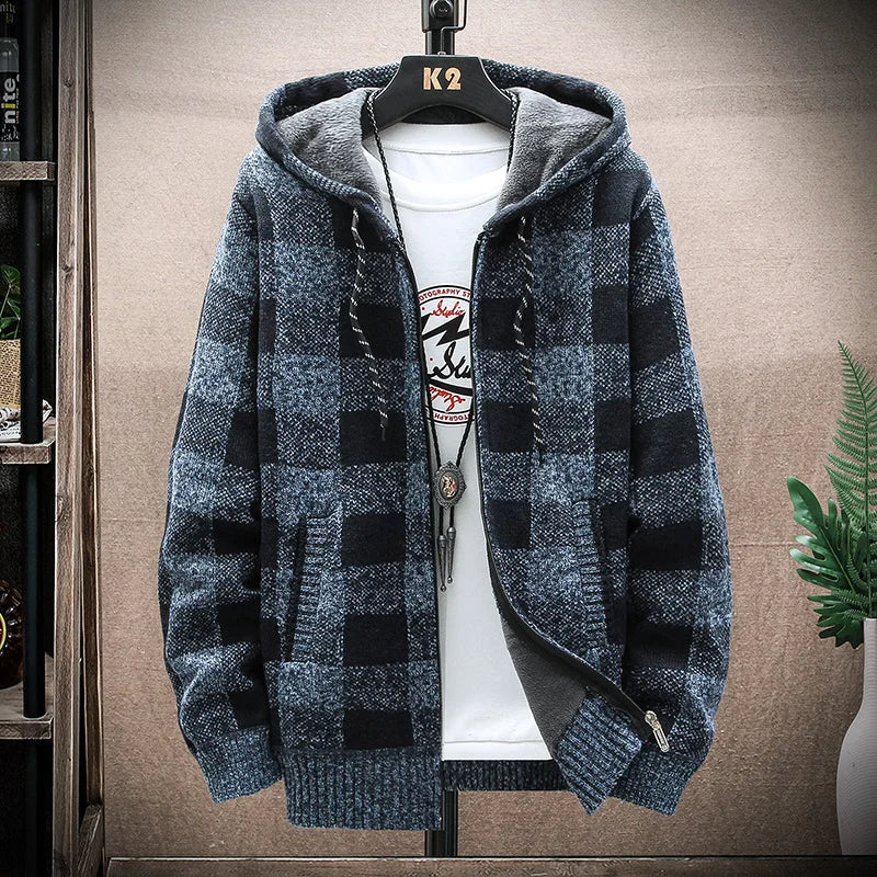 Felpa con cappuccio con zip in flanella Heritage