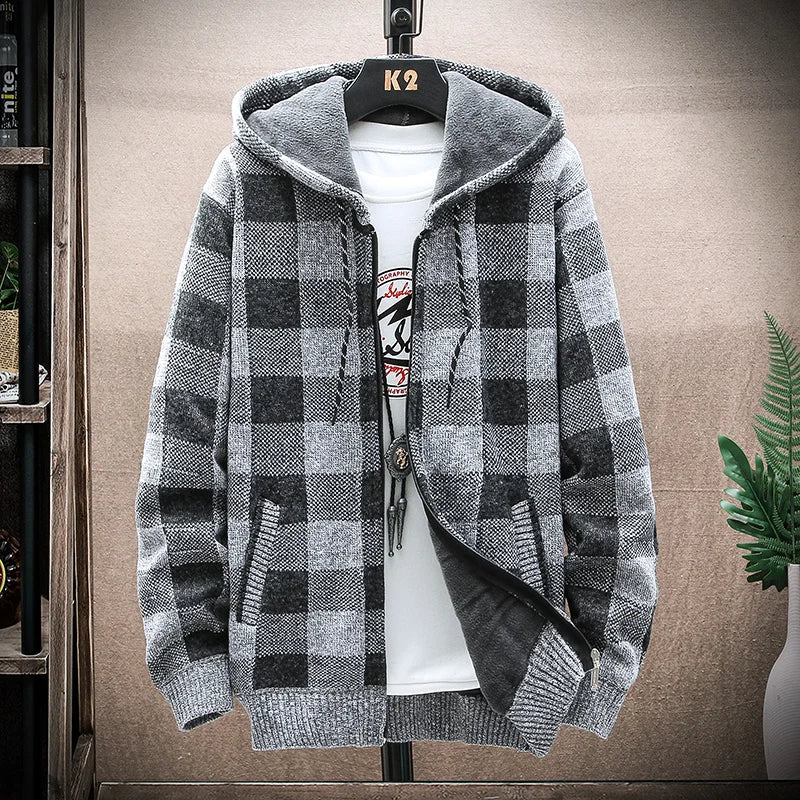 Felpa con cappuccio con zip in flanella Heritage