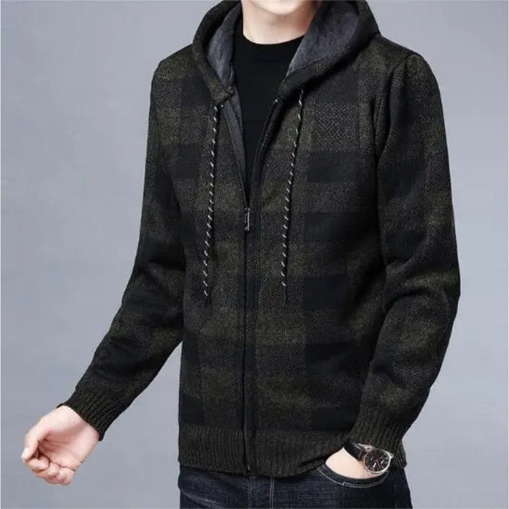 Felpa con cappuccio con zip in flanella Heritage