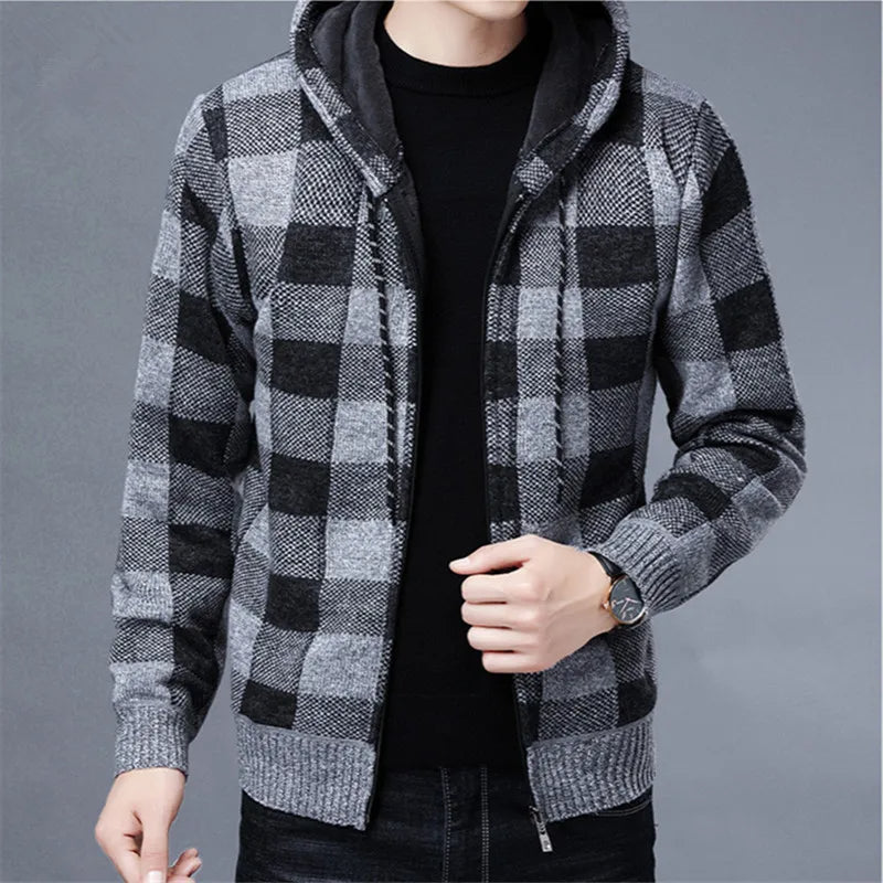 Felpa con cappuccio con zip in flanella Heritage