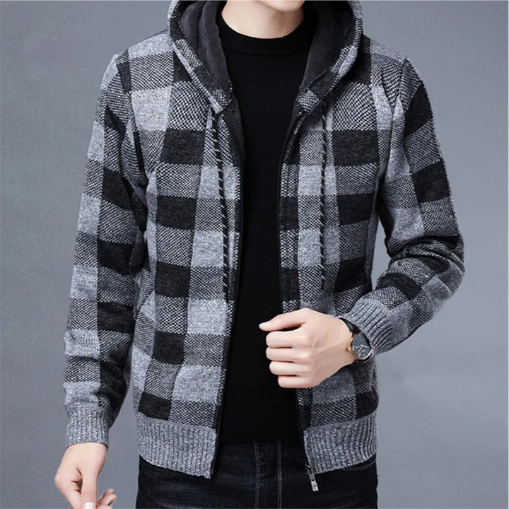 Felpa con cappuccio con zip in flanella Heritage