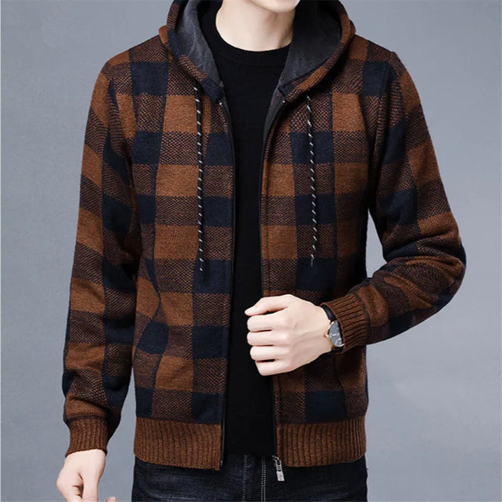 Felpa con cappuccio con zip in flanella Heritage