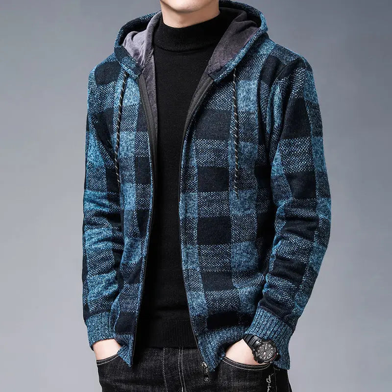 Felpa con cappuccio con zip in flanella Heritage