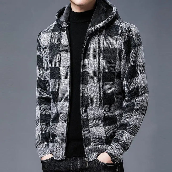 Felpa con cappuccio con zip in flanella Heritage
