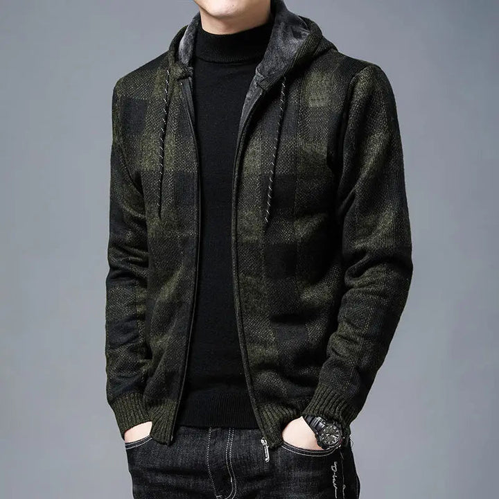 Felpa con cappuccio con zip in flanella Heritage