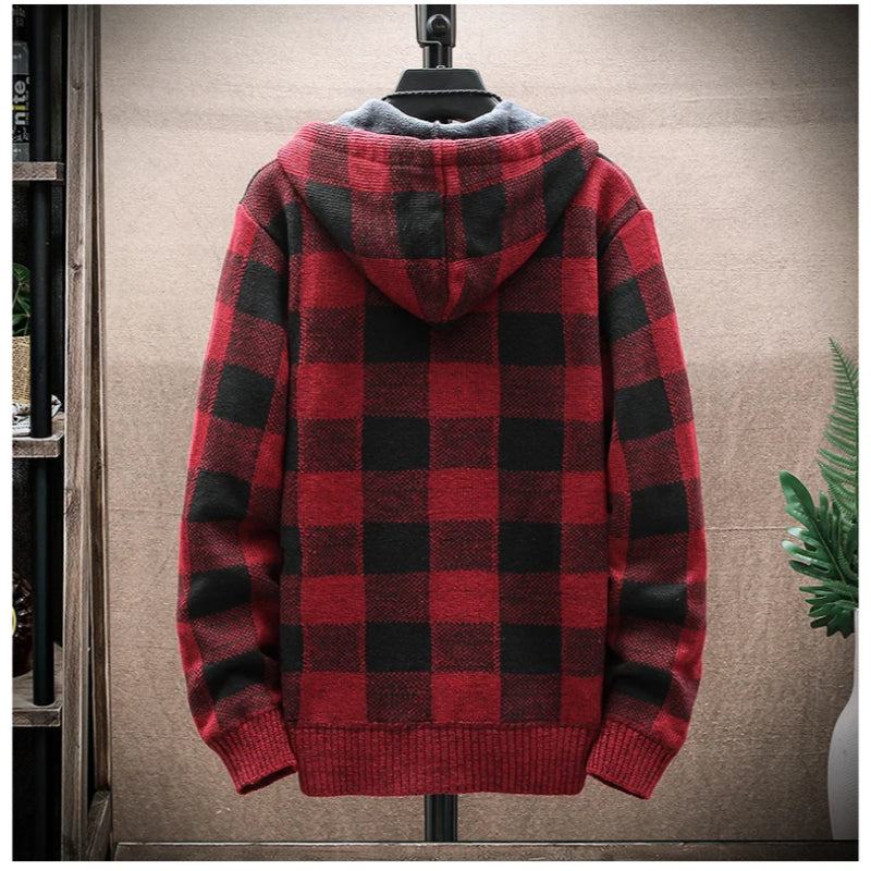 Felpa con cappuccio con zip in flanella Heritage