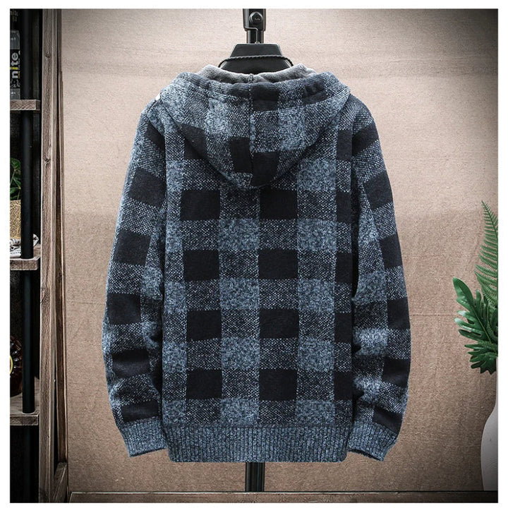 Felpa con cappuccio con zip in flanella Heritage