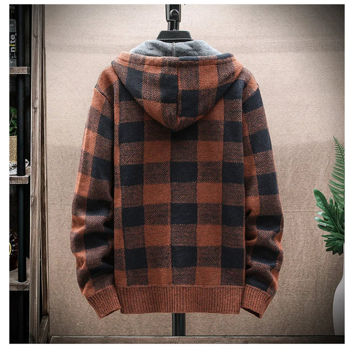 Felpa con cappuccio con zip in flanella Heritage