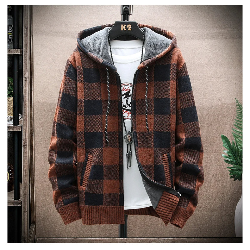 Felpa con cappuccio con zip in flanella Heritage