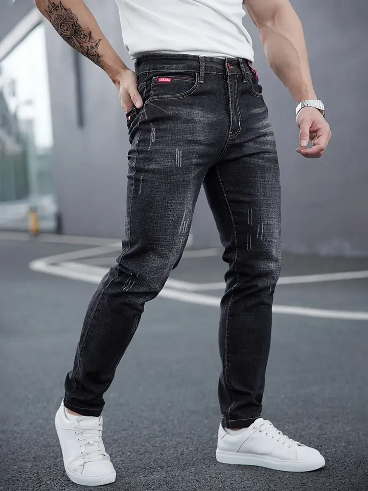 Jean Slim Effet Usé Savage Cut