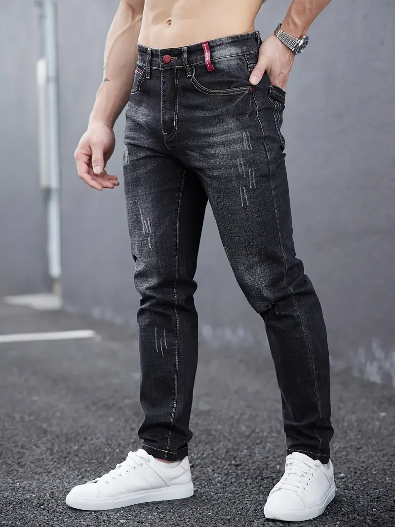 Jean Slim Effet Usé Savage Cut