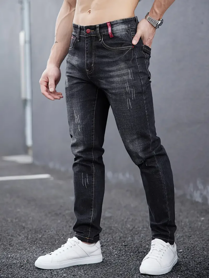 Jean Slim Effet Usé Savage Cut