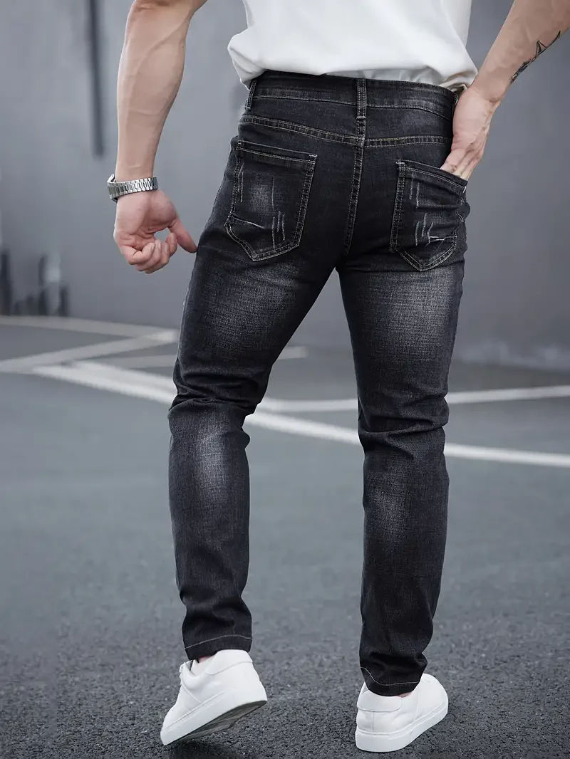 Jean Slim Effet Usé Savage Cut