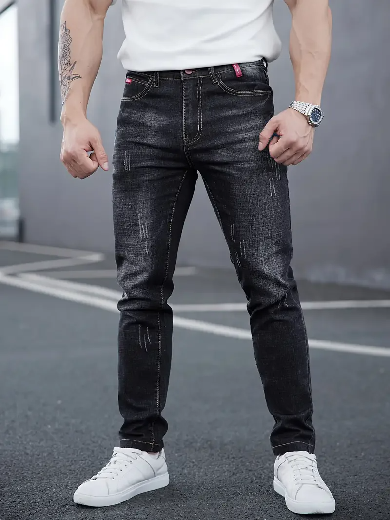 Jean Slim Effet Usé Savage Cut