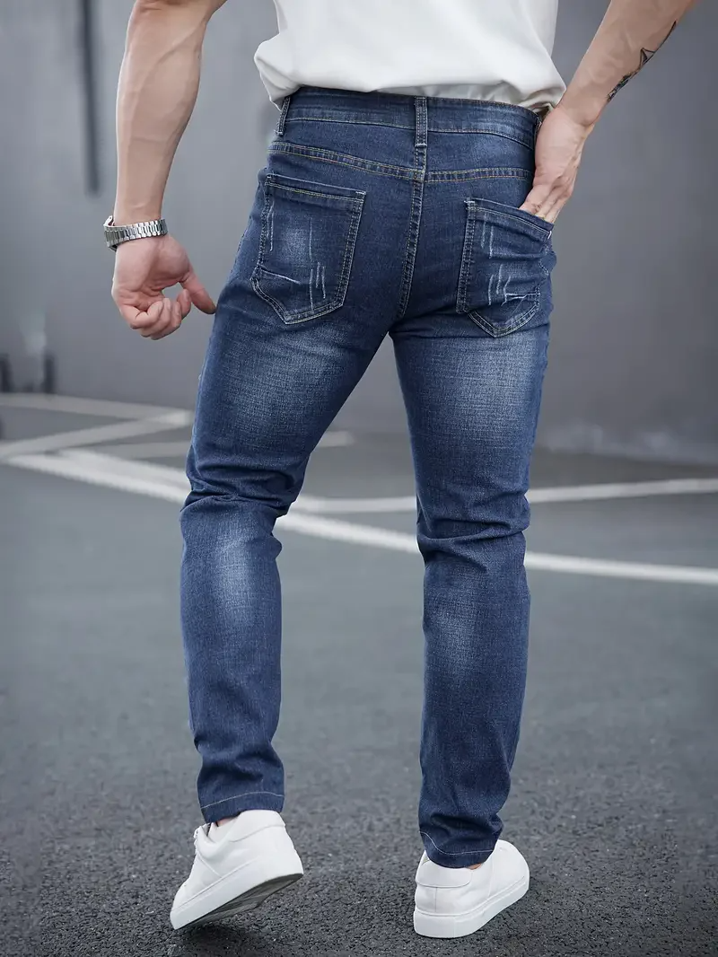 Jean Slim Effet Usé Savage Cut