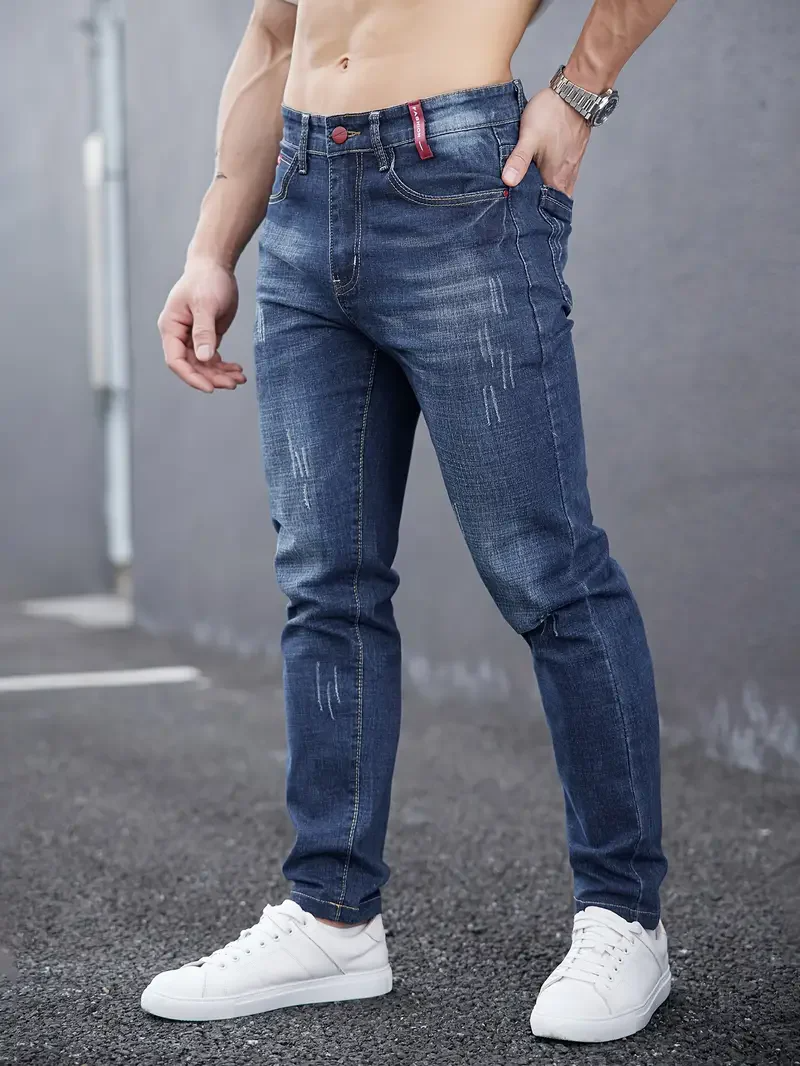 Jean Slim Effet Usé Savage Cut