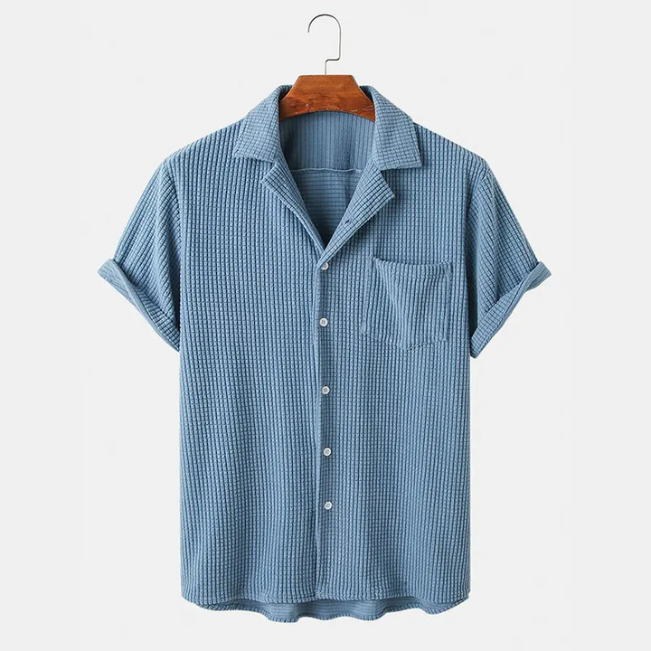 Camicia abbottonata in maglia waffle Bayshore