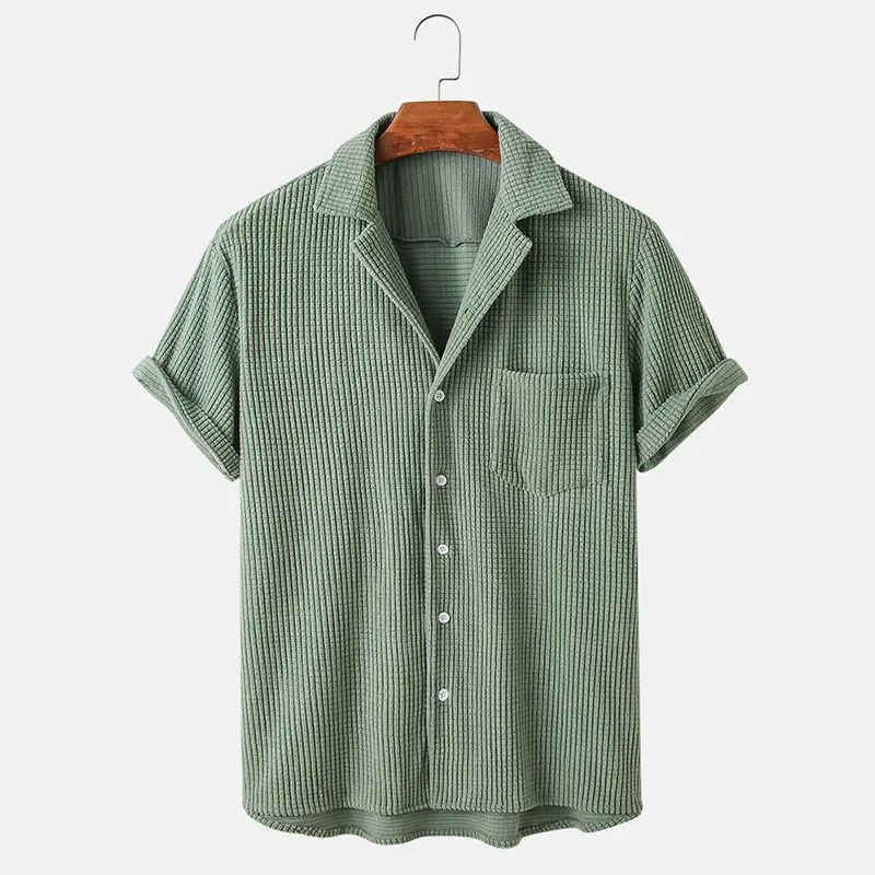 Camicia abbottonata in maglia waffle Bayshore