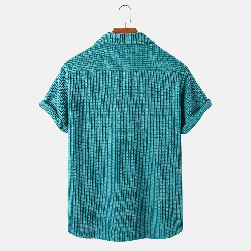 Camicia abbottonata in maglia waffle Bayshore