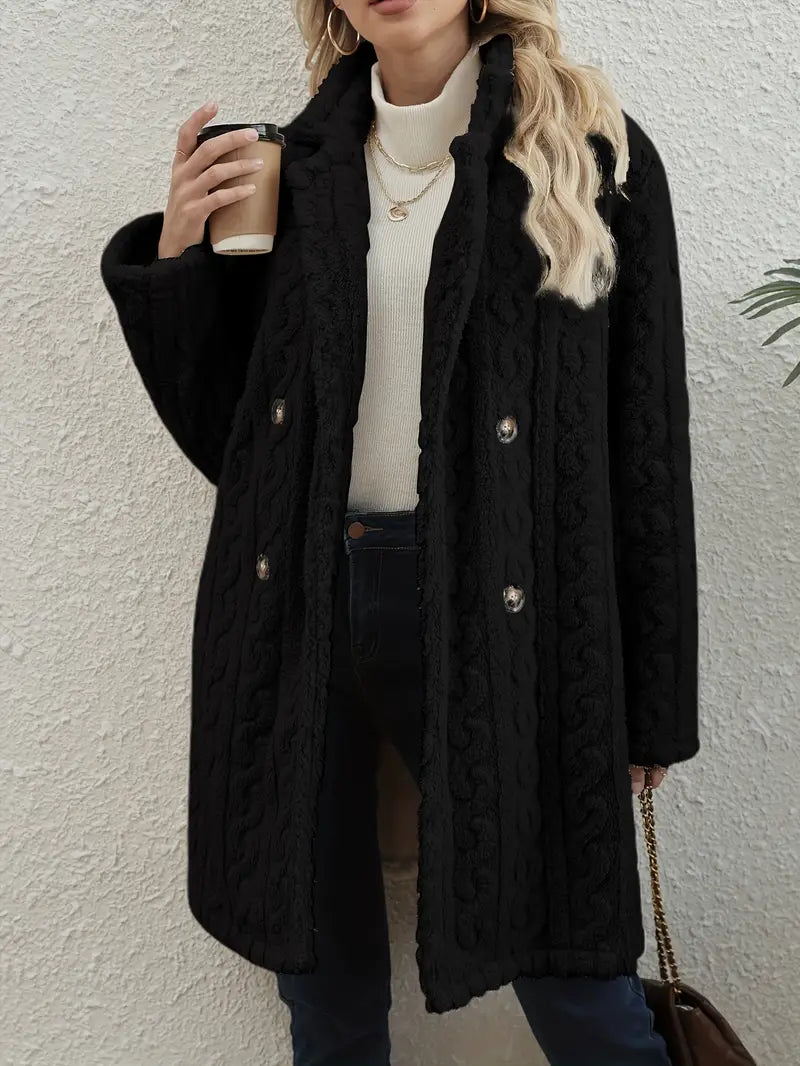 Manteau Long en Maille Torsadée Manhattan