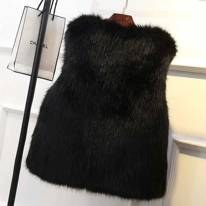 Gilet in Finta Pelliccia di Volpe Lucent