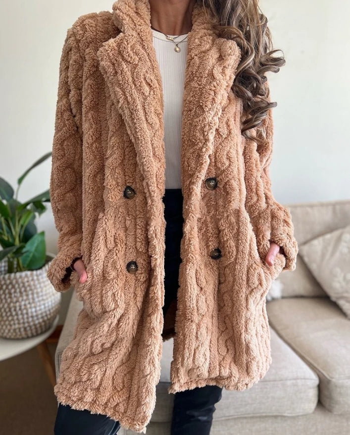 Manteau Long en Maille Torsadée Manhattan
