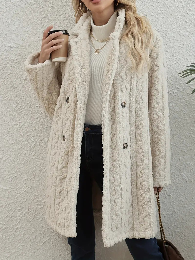 Manteau Long en Maille Torsadée Manhattan