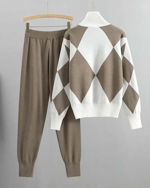 Ensemble en Maille Argyle Hudson