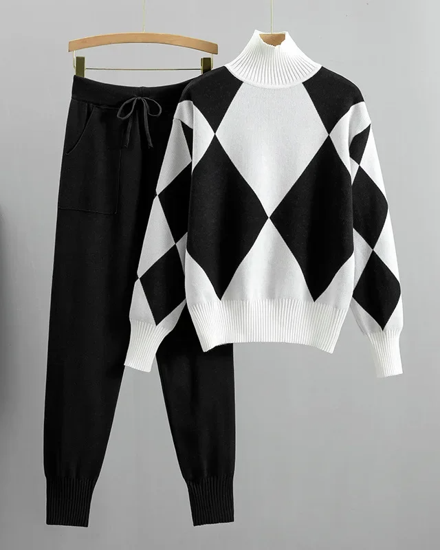 Ensemble en Maille Argyle Hudson