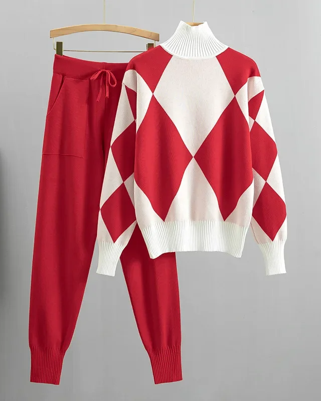 Ensemble en Maille Argyle Hudson