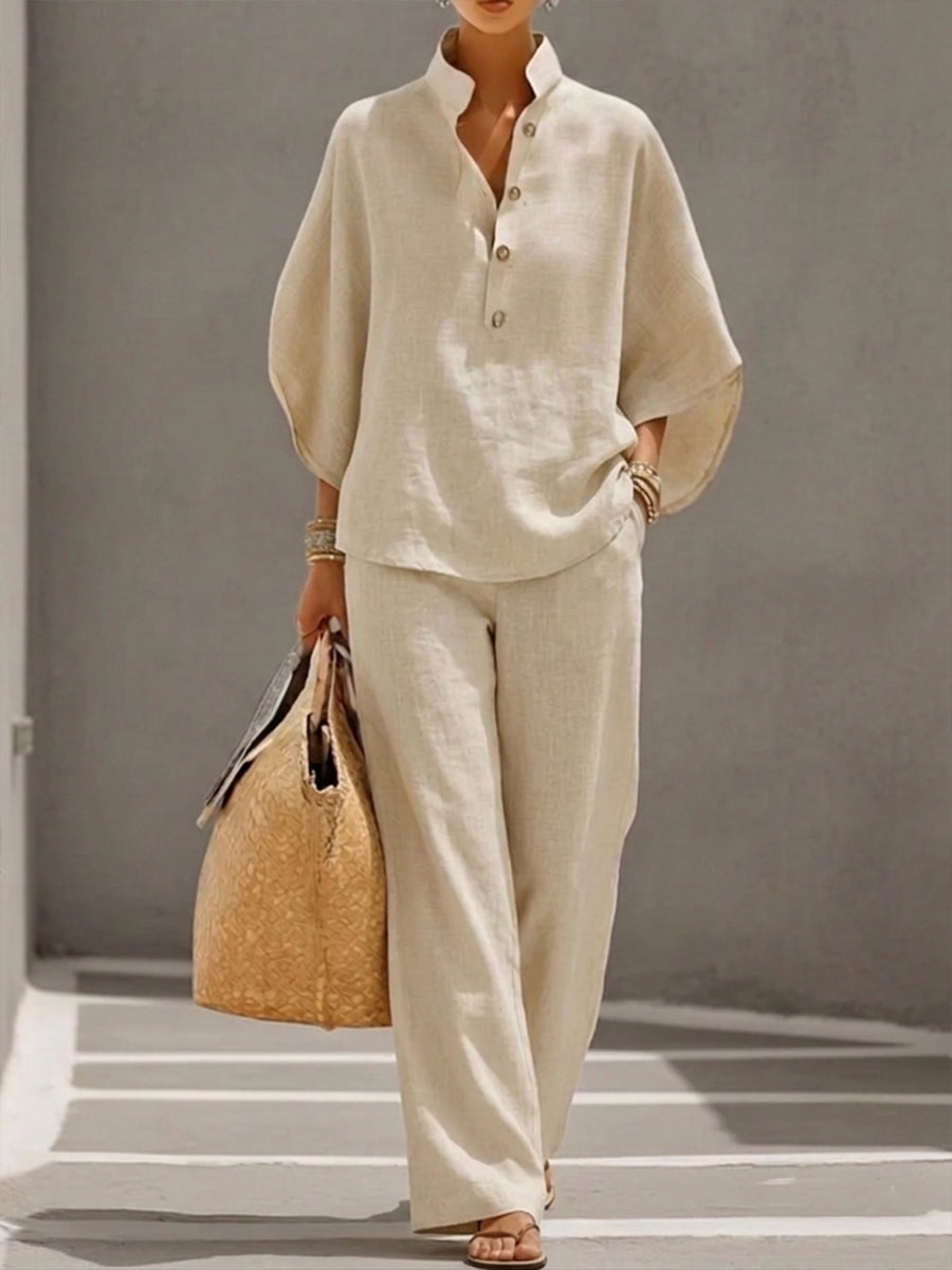 Mariel - Set Maniche Pipistrello e Pantaloni Larghi
