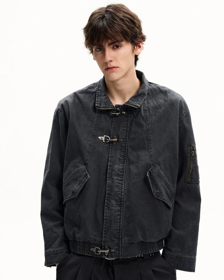 Men's Washed Cotton Twill Buckle Jacket