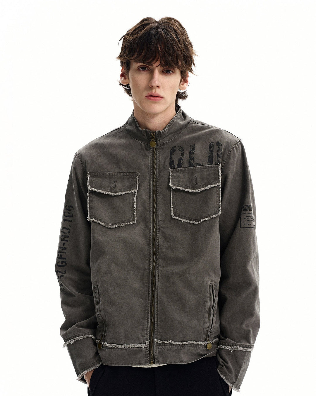 Men's Washed Cotton Zip Field Jacket