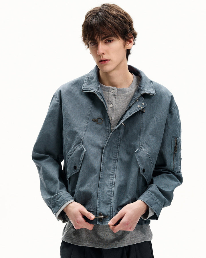 Men's Washed Cotton Twill Buckle Jacket