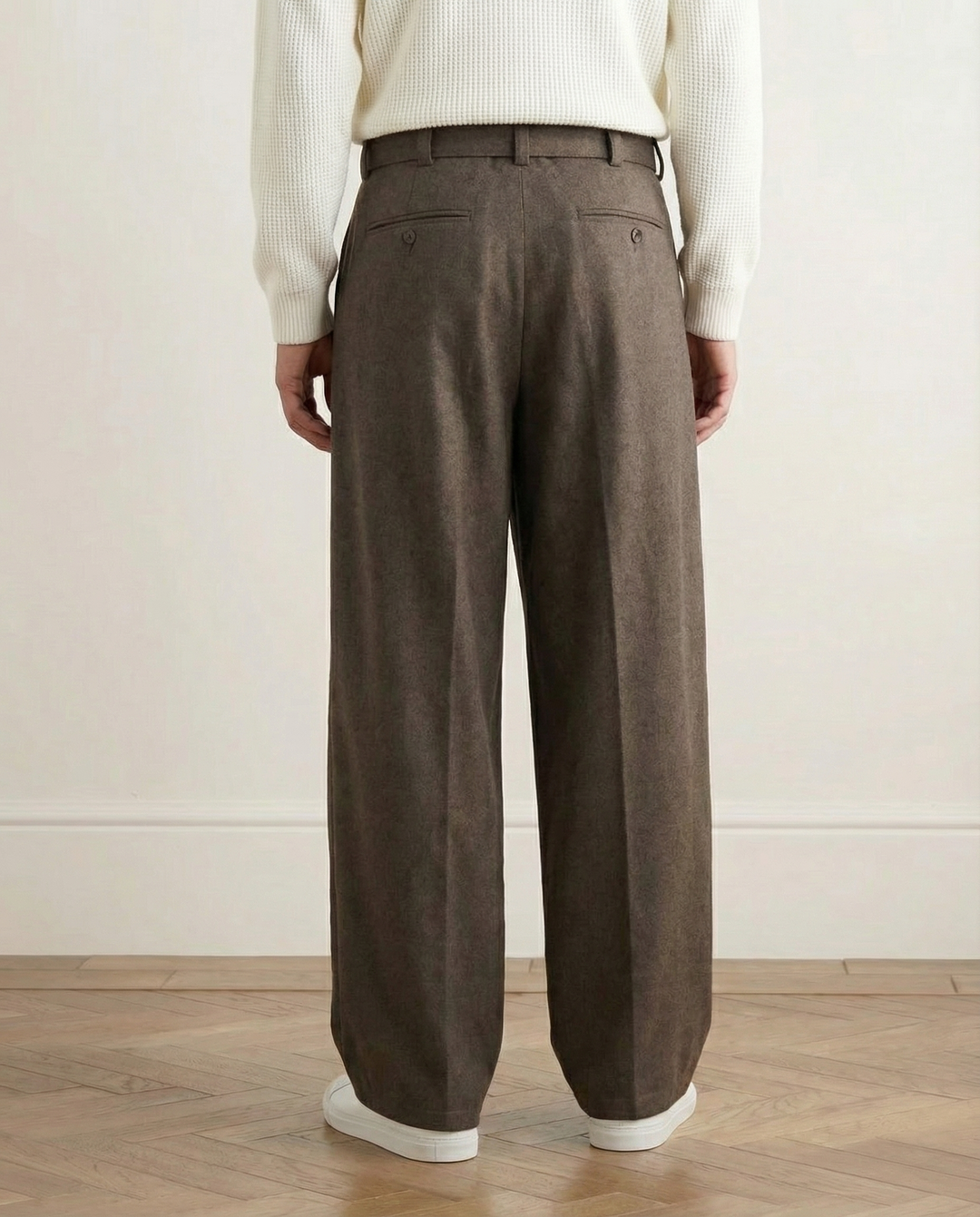 Wool-Blend Wide-Leg Trousers