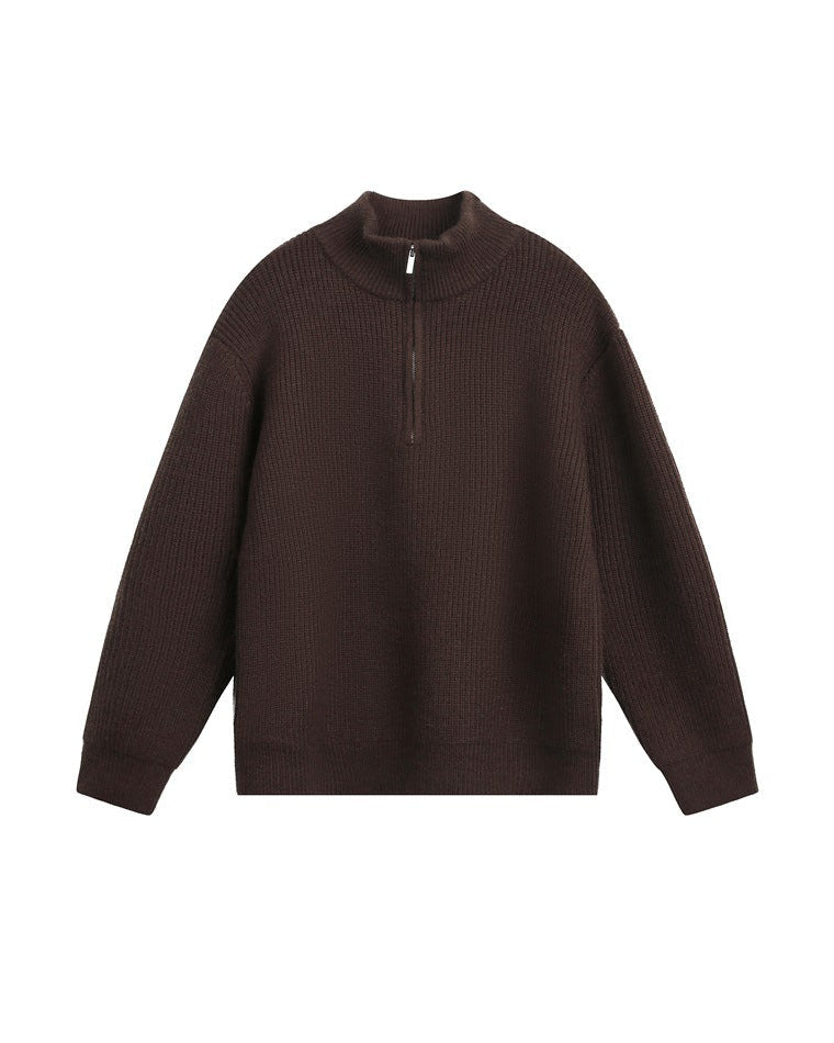 Men's Vintage Loop-Knit Half-Zip Sweater